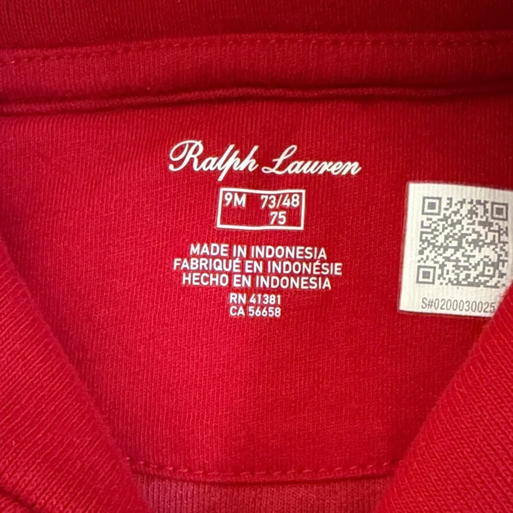 Ralph Lauren Cozy Red Kids Matching Set 9 mos